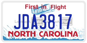 JDA3817  license plate in NC