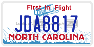 JDA8817  license plate in NC