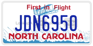 JDN6950  license plate in NC
