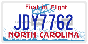 JDY7762 license plate in North Carolina
