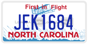 JEK1684 license plate in North Carolina