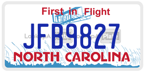 JFB9827  license plate in NC