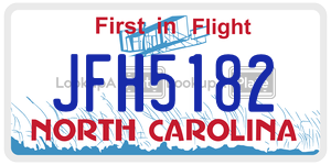 JFH5182  license plate in NC