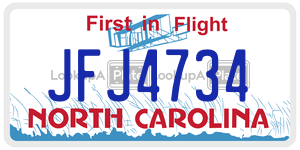JFJ4734 license plate in North Carolina