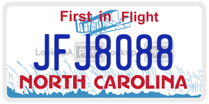 JFJ8088  license plate in NC