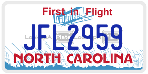 JFL2959  license plate in NC