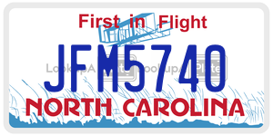 JFM5740 license plate in North Carolina