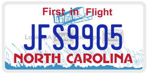 JFS9905  license plate in NC