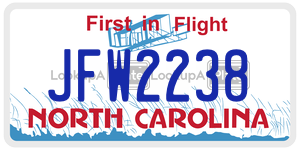 JFW2238  license plate in NC