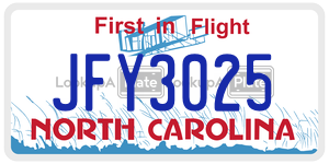 JFY3025 license plate in North Carolina