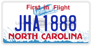 JHA1888 license plate in North Carolina