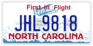 JHL9818 license plate in North Carolina