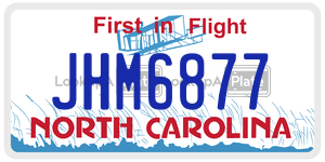 JHM6877 license plate in North Carolina