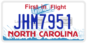 JHM7951 license plate in North Carolina