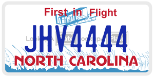 JHV4444  license plate in NC