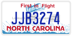 JJB3274  license plate in NC