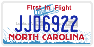JJD6922 license plate in North Carolina