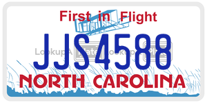 JJS4588 license plate in North Carolina