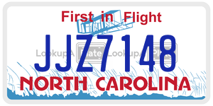 JJZ7148 license plate in North Carolina