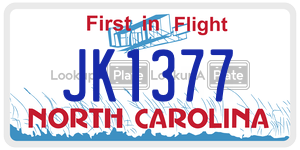 JK1377 license plate in North Carolina