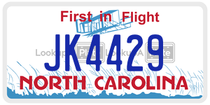 JK4429  license plate in NC