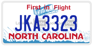 JKA3323  license plate in NC