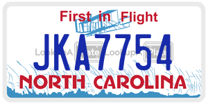 JKA7754  license plate in NC