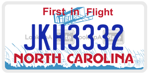 JKH3332  license plate in NC