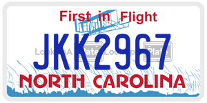 JKK2967  license plate in NC