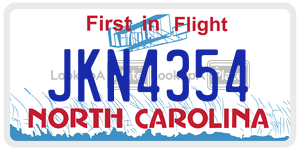 JKN4354 license plate in North Carolina