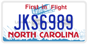 JKS6989 license plate in North Carolina