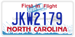 JKW2179  license plate in NC