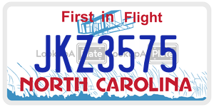 JKZ3575  license plate in NC