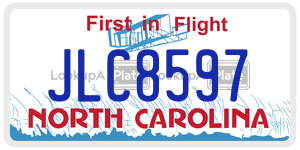 JLC8597 license plate in North Carolina