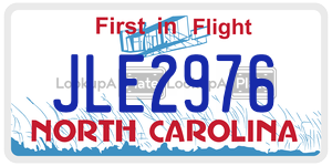 JLE2976  license plate in NC