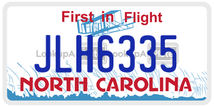 JLH6335 license plate in North Carolina