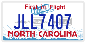 JLL7407  license plate in NC