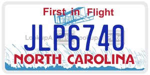 JLP6740 license plate in North Carolina