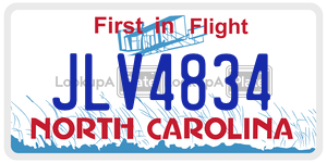 JLV4834  license plate in NC