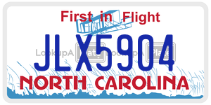 JLX5904 license plate in North Carolina