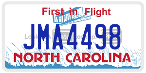 JMA4498 license plate in North Carolina