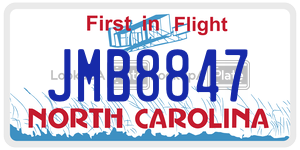 JMB8847  license plate in NC