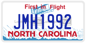 JMH1992 license plate in North Carolina
