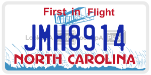 JMH8914 license plate in North Carolina