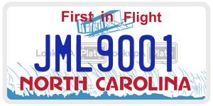 JML9001 license plate in North Carolina