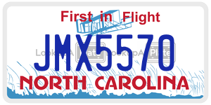 JMX5570 license plate in North Carolina