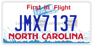 JMX7137 license plate in North Carolina