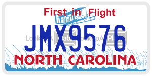JMX9576  license plate in NC