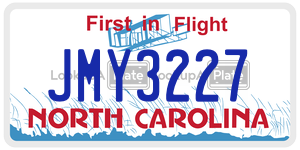 JMY3227  license plate in NC