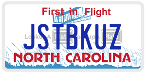 JSTBKUZ license plate in North Carolina
